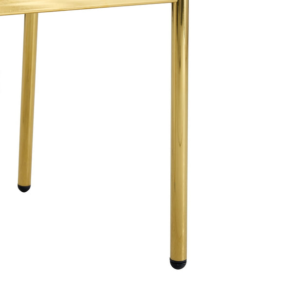 English Elm Table 35" Transparent Round Glass Dining Set With Gold Metal Base & 4 Black Pu High-Resilience Chairs W1151S03702-GIGA