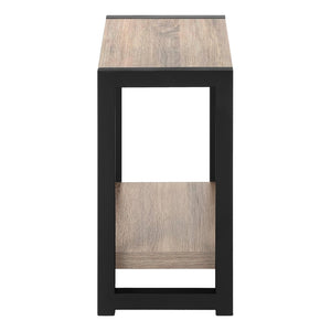 English Elm Accent Table Two Tier Narrow Black Laminate Metal Legs Modern Living Room Bedside B2710P218939
