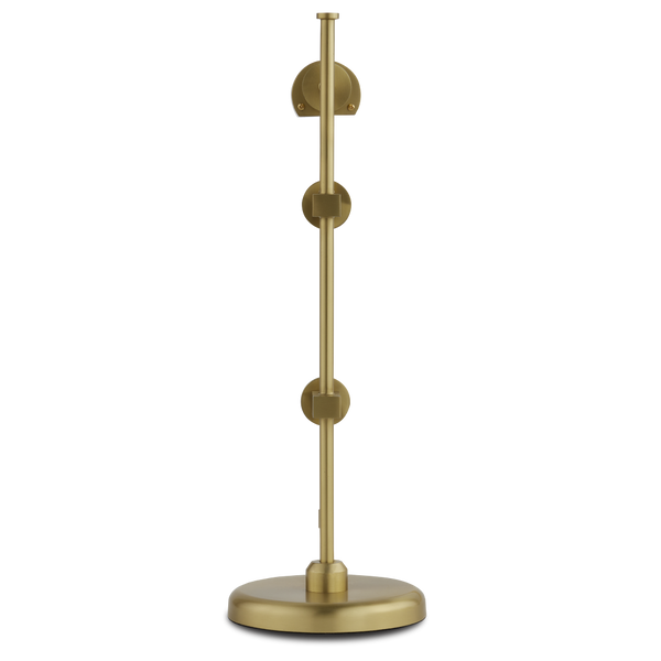 Satire Brass Table Lamp - Adjustable Mid-Century Modern Lighting with Dimmable LED, Gold Finish