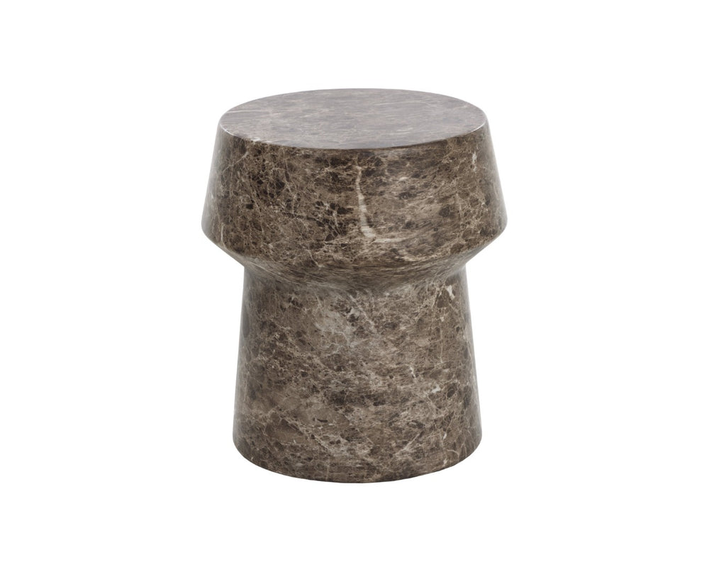 Sunpan BRIE End Table - Elegant Dark Emperador Marble Look with Durable Concrete for Indoor/Outdoor Use 112719