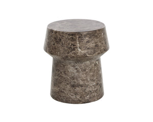 Sunpan BRIE End Table - Elegant Dark Emperador Marble Look with Durable Concrete for Indoor/Outdoor Use 112719