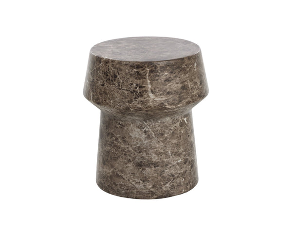 Sunpan BRIE End Table - Elegant Dark Emperador Marble Look with Durable Concrete for Indoor/Outdoor Use 112719