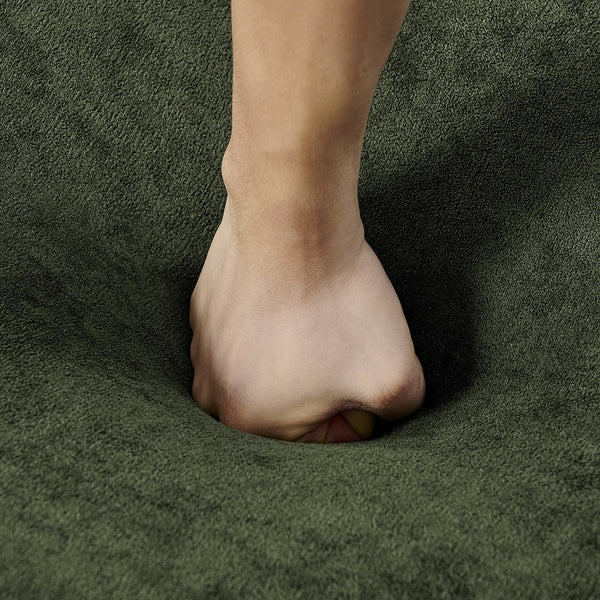 English Elm Modern Curved 4-Seater Sectional Sofa In Soft Chenille - Minimalist Design, No Assembly Needed, Green W1413S00106