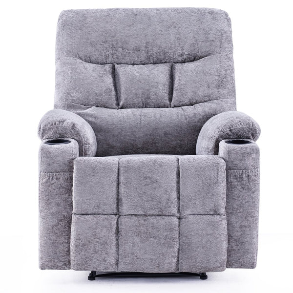 English Elm Oversized Recliner chair with ergonomic support, swivel rocker, quick 5-min assembly for adults comfort Stone Gray T3623P408754
