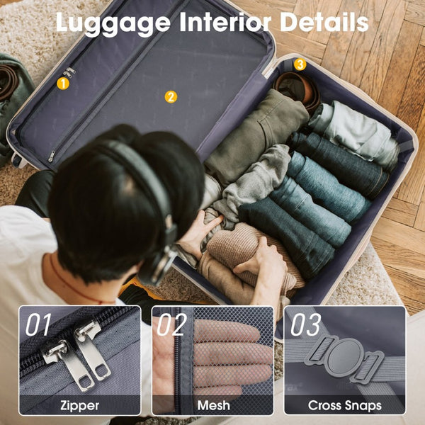 English Elm Hardshell 5 Piece Luggage Set Abs Spinner Suitcases with Tsa Lock Travel Ready N732P198627U