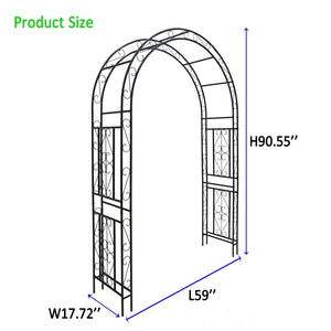 English Elm Metal Garden Arch Powder Coated Steel Frame for Climbing Roses and Pathway Decor W1586P268781