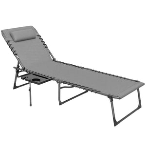 English Elm Adjustable Outdoor Chaise Lounge Set with Mesh Fabric Steel Frame and Removable Cushions T3971P506100
