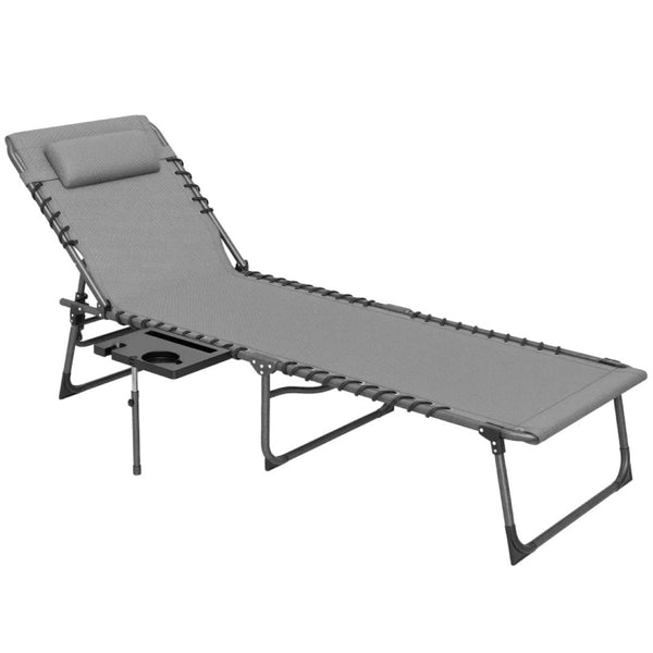 English Elm Adjustable Outdoor Chaise Lounge Set with Mesh Fabric Steel Frame and Removable Cushions T3971P506100