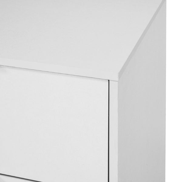 English Elm 9 Drawer Handleless White Matte Dresser Sleek Minimalist Storage for Bedroom or Hallway White W409S00015