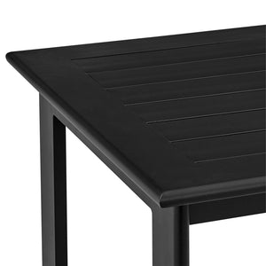 English Elm Brixton Counter Height Outdoor Dining Table in Black Aluminum — Slatted Top, Rust-Free, Lightweight, Easy Care B2736P354347