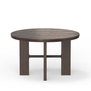 English Elm Gorman Round Walnut Game Dining Table with Reversible Top and Scandinavian Legs B050P412220