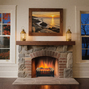 English Elm 20 Inch Freestanding Electric Fireplace Heater with 3d Flame Effect for Indoor Rooms W1769P304057