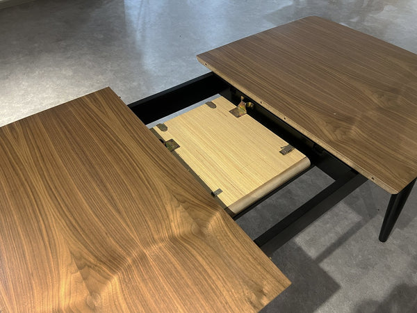 English Elm Lanae Natural & Black Finish Dining Table with Butterfly Extension Leaf, Durable Rubberwood Blend Elegance B2726P246310