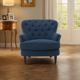 Christopher Knight Home® - Noble House - Tafted Diamond Tufted Dark Blue Fabric Club Chair