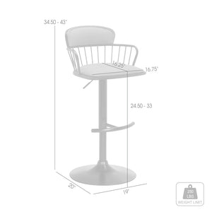 English Elm Nash Swivel Adjustable Barstool Padded Gray Seat Black Wood Metal Kitchen Island B2736P464842