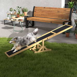 English Elm Pawhut Wooden Dog Agility Seesaw - Durable, Weather-Resistant Training Platform For Fun & Exercise! W2225P217625-GIGA