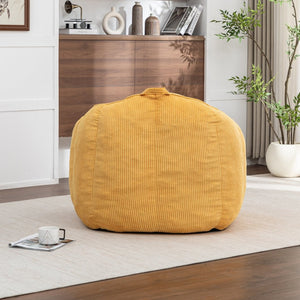 English Elm Giant Corduroy Bean Bag with Armrests Shredded Foam Lounge Chair for Living Room Yellow W2200P442626