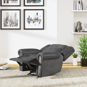 English Elm Wallace & Bay - Gray Gliding Recliner — Slate Gray Fabric Recliner with Smooth Glide, Classic Style, Easy Care Comfort B361P384420