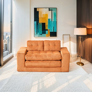 English Elm Loveseat Convertible Sofa Bed - Memory Foam Comfort, No Assembly, Stylish Corduroy For Small Spaces W2959P379139