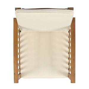 English Elm Christopher Knight Home® - Patio Acacia Wood Outdoor Club Chair Conversation Set with Side Table — Durable UV‑Resistant, Ergonomic Comfort Brown,Cream,Light Teak N770P313252L_63513.00