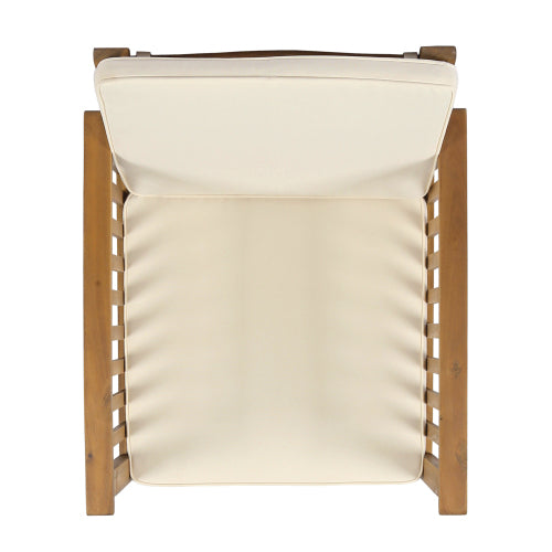 English Elm Christopher Knight Home® - Patio Acacia Wood Outdoor Club Chair Conversation Set with Side Table — Durable UV‑Resistant, Ergonomic Comfort Brown,Cream,Light Teak N770P313252L_63513.00