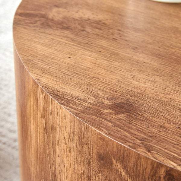 English Elm Cave Stone Patterned Mdf Round Coffee Table for Minimalist Industrial Living Rooms Wood W1151P460952