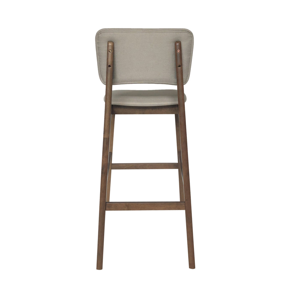 English Elm Christopher Knight Home® - BAR CHAIR Mid-Century Fabric Barstool with Rubberwood Tapered Legs, Modern Lounge Accent, Set of Two Beige 63560.00BGE