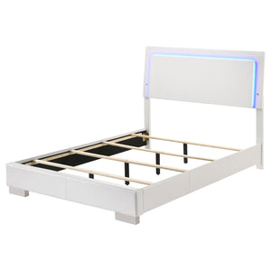English Elm Felicity White High Gloss Full Led Panel Bed - Modern Design With Ambient Lighting & Sturdy Support B062S00864