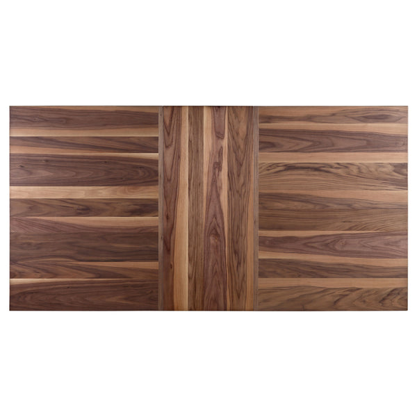 English Elm Holloway Natural Walnut 7-Piece Dining Set with Striking Woodgrain Table and Six Parson Upholstered Chairs Chocolate B062S00808