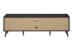 English Elm Tv Stand, 72-Inch Modern Console With Storage Cabinets For Living Room & Bedroom - Brown & Black Design B2710P219123-GIGA