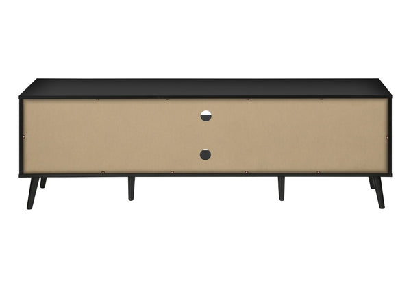 English Elm Tv Stand, 72-Inch Modern Console With Storage Cabinets For Living Room & Bedroom - Brown & Black Design B2710P219123-GIGA