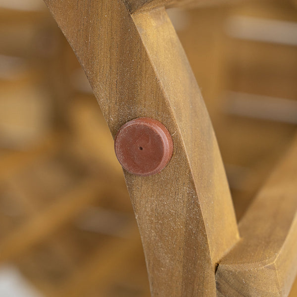 English Elm Christopher Knight Home® - Outdoor Round Top Acacia Wood Dining Table with Slat Drainage, Solid Teak Finish, Stable Circular Base N773P191382T