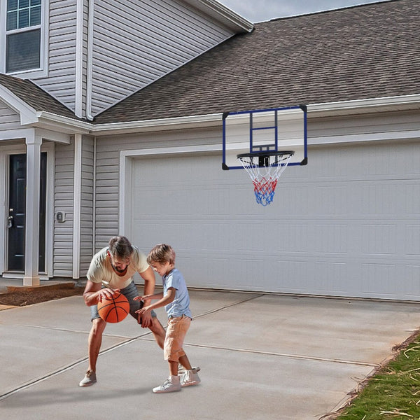 English Elm Wall-mounted Basketball Hoop Shatterproof Backboard Folding Rim All-weather Net W1408P272360