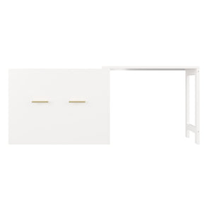 English Elm Twin Murphy Cabinet Bed with Folding Desk Mdf Frame Guest Room White Finish N733S272603K