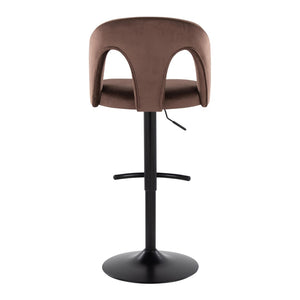 English Elm Adjustable Velvet Swivel Barstools Set of 2 for Kitchen Island or Home Bar B202S01957