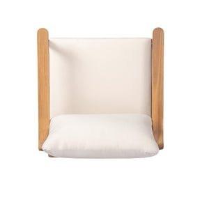 English Elm Christopher Knight Home® - Mid-Century Outdoor Lounge Chair Teak with Plush Cushions, Weather-Resistant Solid Wood for Patio Comfort N767P254923T