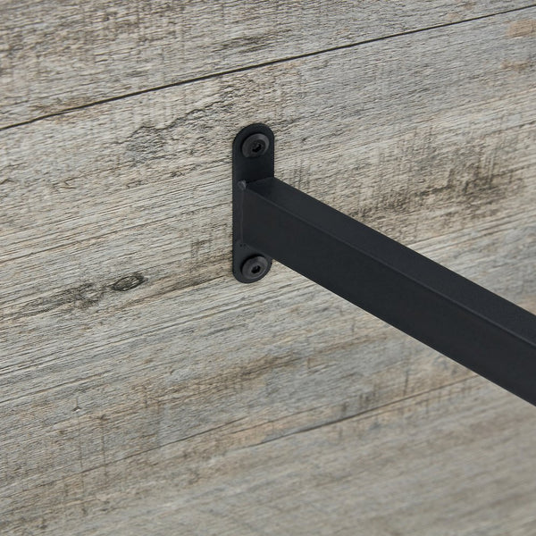 English Elm Industrial Rectangular MDF Light Gray Patterned Dining Table for 4-6 with 1.5" Top & Sturdy Black Metal Legs W1151P209828