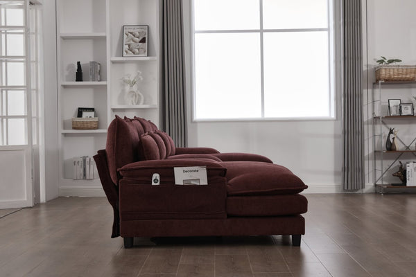 English Elm United We Win U Shaped Cloud Couch - Luxurious Chenille 4-Seat Sectional With Memory Foam & Storage W1568S00214-GIGA