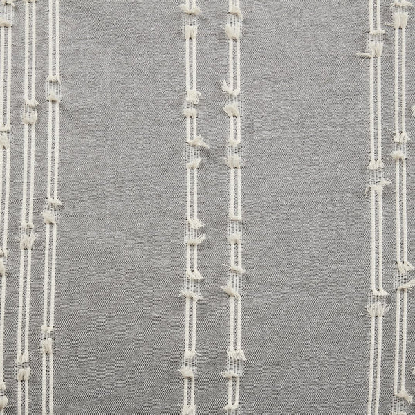 English Elm Full/Queen Kara Cotton Jacquard Duvet Cover Set – OEKO-TEX, button closure, ties, global striped & diamond design Gray 11.81 L x 9.84 W x 5.51 H B03596507