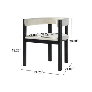 English Elm Bar Stools Set of 2 Rubberwood Barrel Back Counter Height Kitchen Island Seating Beige+Black N771P375072B