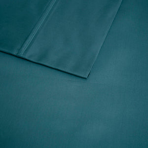 JLA Home Beautyrest - Cooling 600TC Cotton-Poly Sateen Sheet Set – Moisture-Wicking, OEKO-TEX Certified, Deep-Pocket Luxury Teal BR20-1920