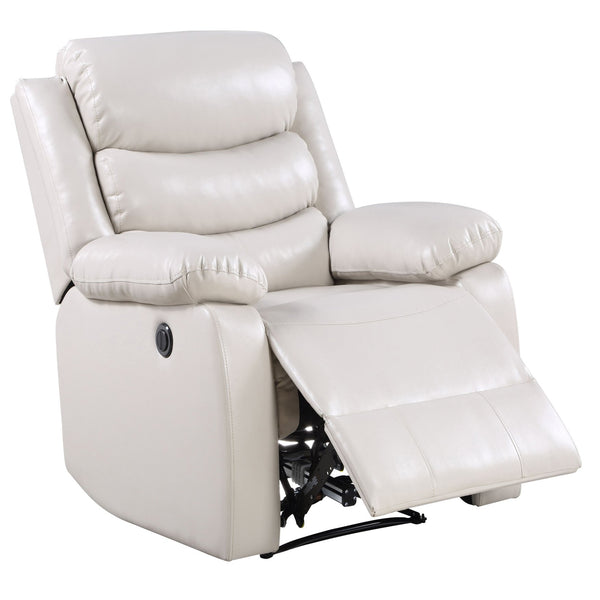 English Elm Beige Power Recliner with Individually Wrapped Coils, Pillow-Top Arms, Tight Cushions & Supportive Comfort B062P184509