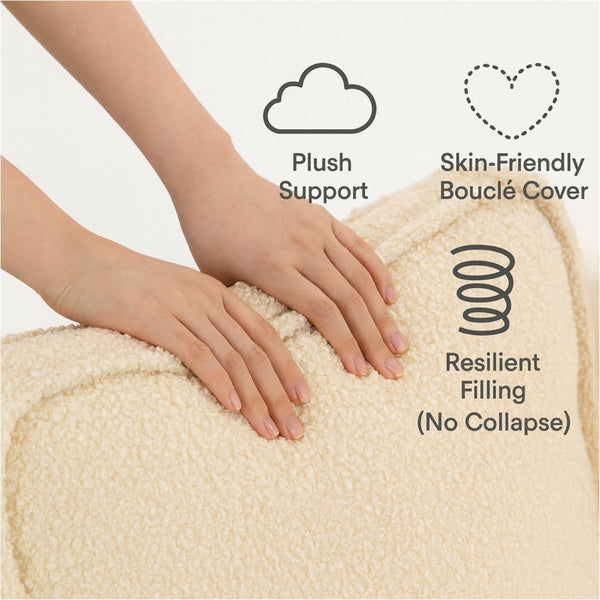 English Elm Beige Teddy Fleece Modular Floor Lounge Chair Foam Cushioned Cozy Dorm Living Room W3326P354557