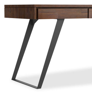 English Elm Lowry Large Industrial Desk - Distressed Charcoal Brown, Solid Hardwood, Ample Workspace & Storage B136P158881