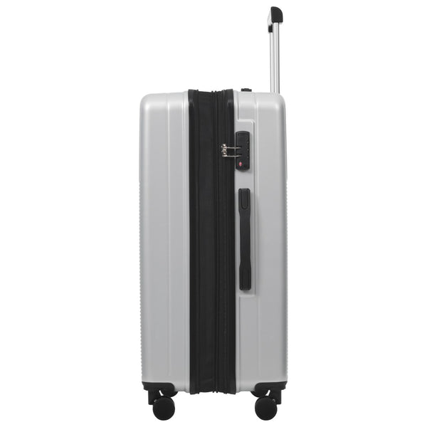 English Elm Luggage 5 Piece Hardside Abs Set with Front Access Carry on and Tsa Spinner Wheels Silver N732P391579D