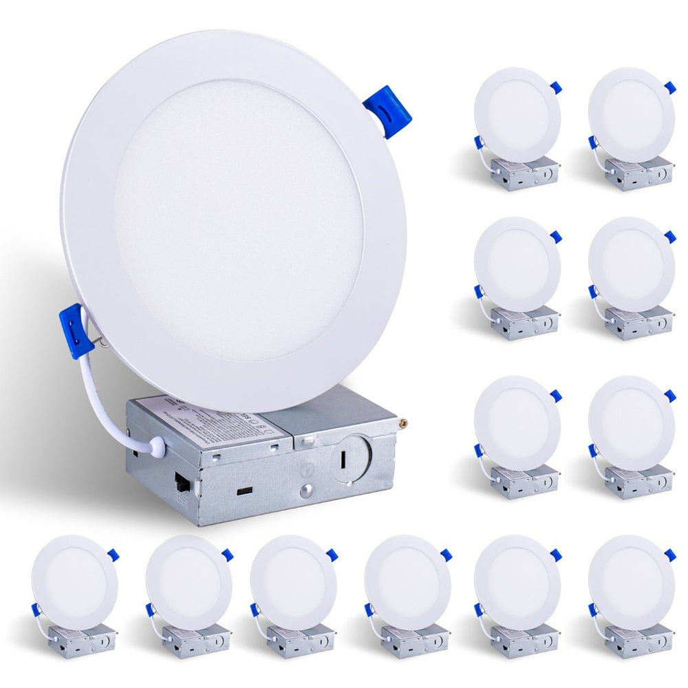 English Elm 6 Pack Slim Canless Wafer Ceiling Lights Dimmable 5cct Selectable for Any Room W2312P416004