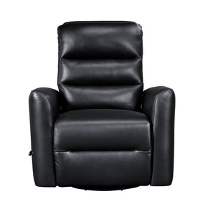 English Elm Glider Swivel Recliner Chair with Smooth Gliding Motion, Breathable Faux Leather, Luxurious Comfort and Space-Saving Design Black 34 L x 31 W x 26.5 H B011P287700