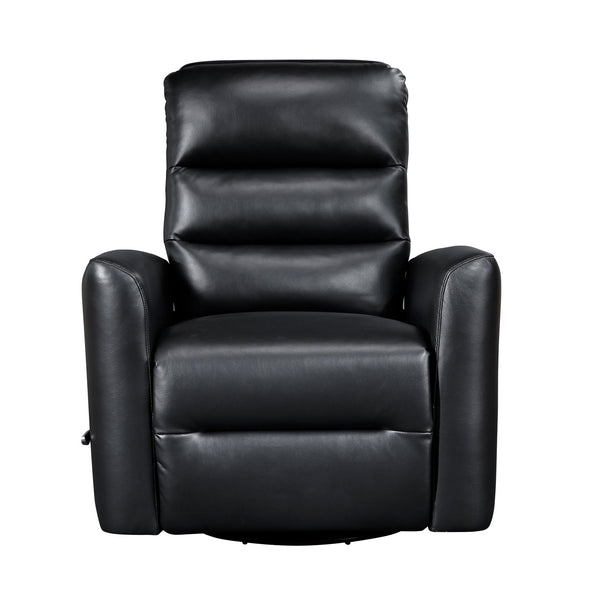 English Elm Glider Swivel Recliner Chair with Smooth Gliding Motion, Breathable Faux Leather, Luxurious Comfort and Space-Saving Design Black 34 L x 31 W x 26.5 H B011P287700