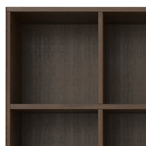 English Elm Harper Walnut Brown 6-Cube Storage with 3 Drawers - Handcrafted Wood Cabinet, Tapered Legs, 48" B136P238612