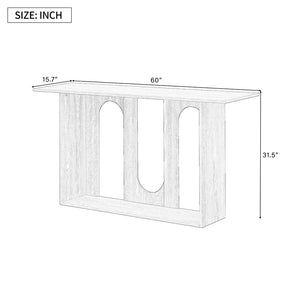 English Elm U_Style Modern Curved Ash Veneer Console Table With Storage Shelf For Entryway, Foyer, Or Hallway N711P241287K-GIGA